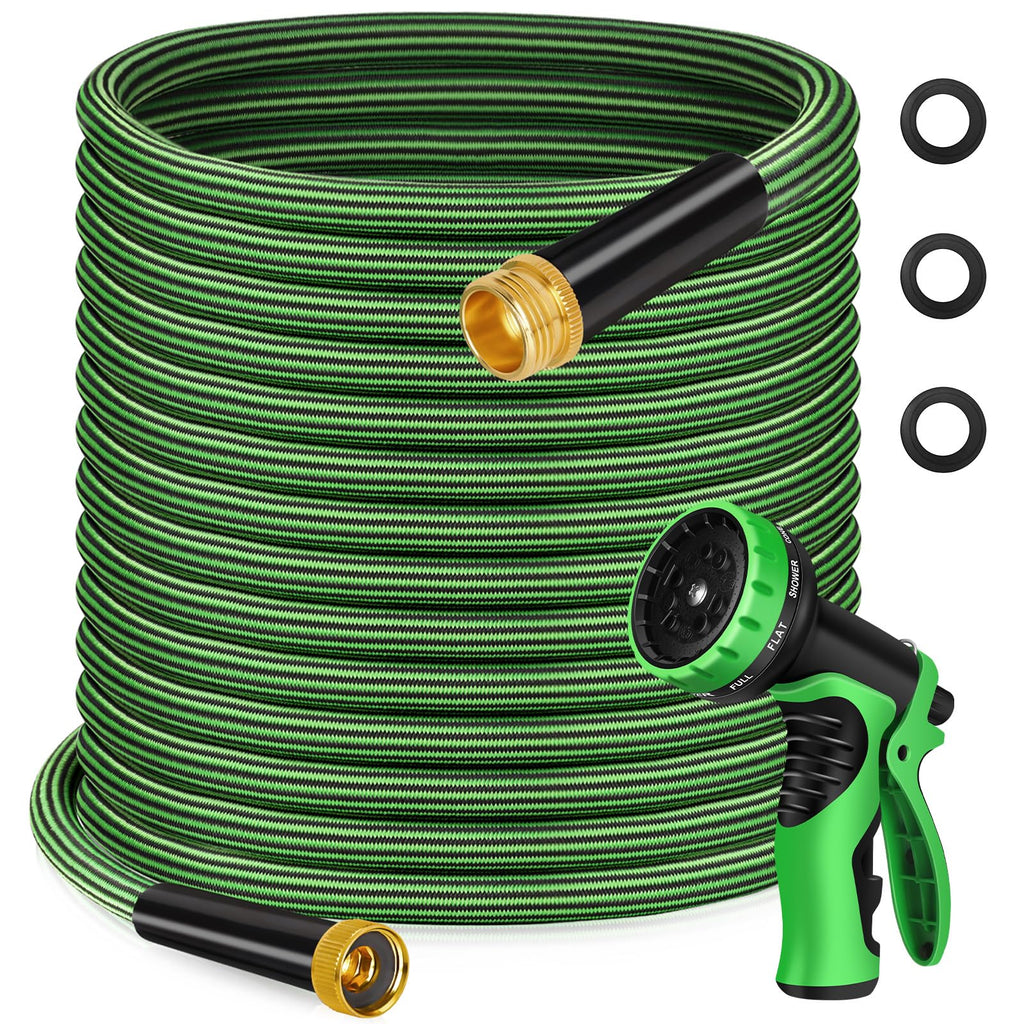 100FT Non-Expandable Kink-Free Garden Hose with Spray Nozzle G1456