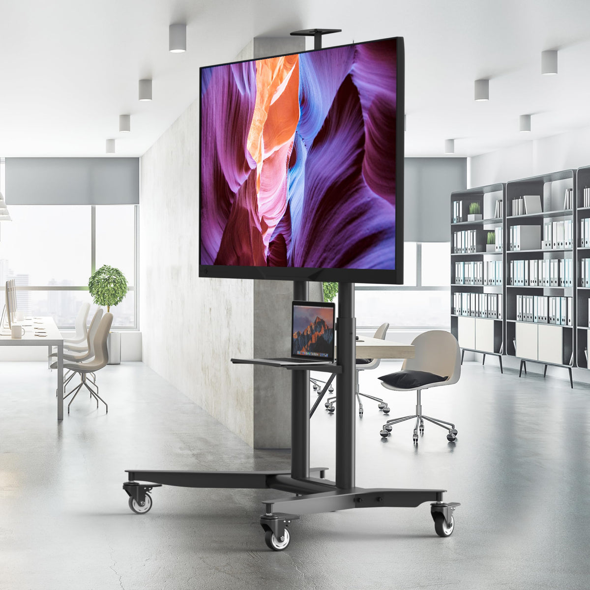 Mobile TV Stand 55-90 Inch Black C8293