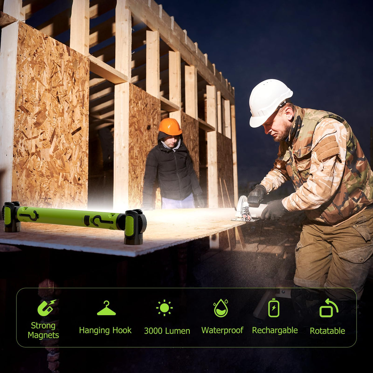3000LM Magnetic Rechargeable LED Work Light Y722587