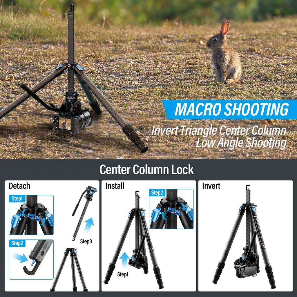 Carbon Fiber Camera Tripod with Fluid Head T806685