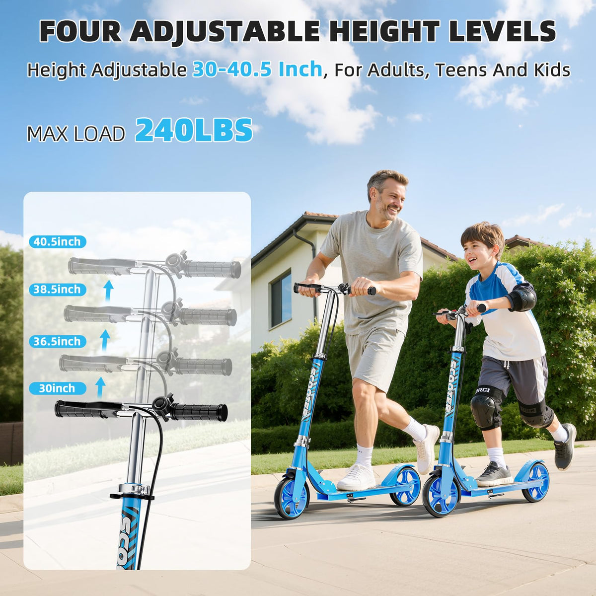 Lightweight Foldable Scooters with 8-Inch Wheels and Hand Brake M944156