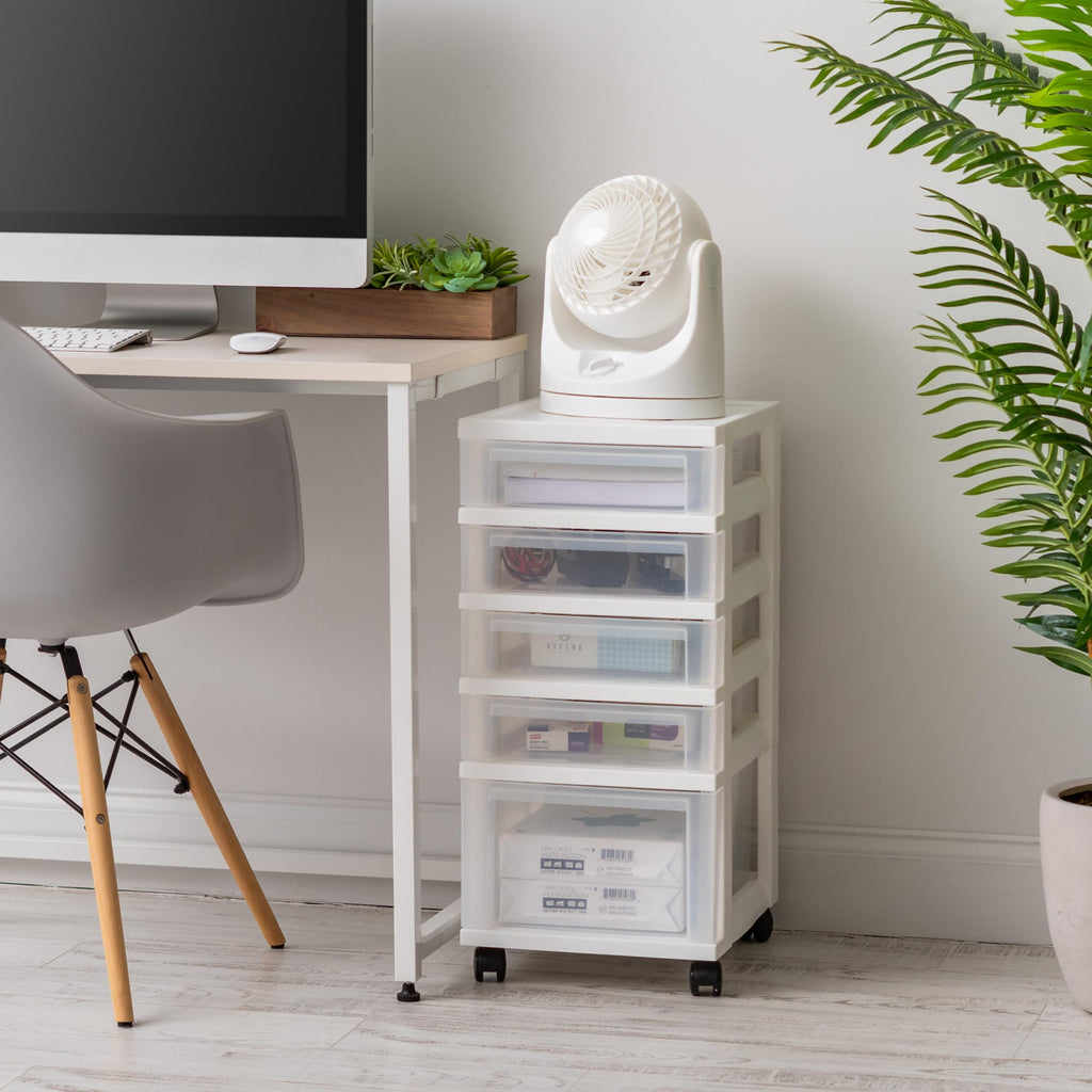 5 Drawer Rolling Storage Cart with Organizer Top F9644