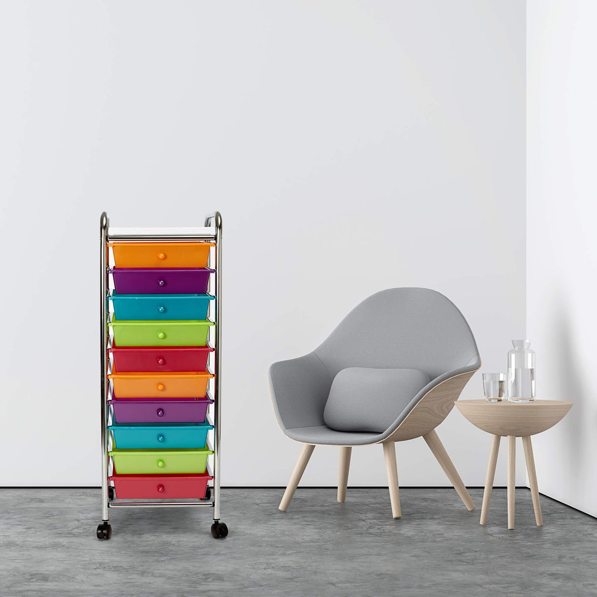 10 Drawer Rolling Storage Cart A942