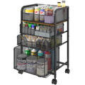4-Tier Rolling Utility Cart with 3 Drawers H28059