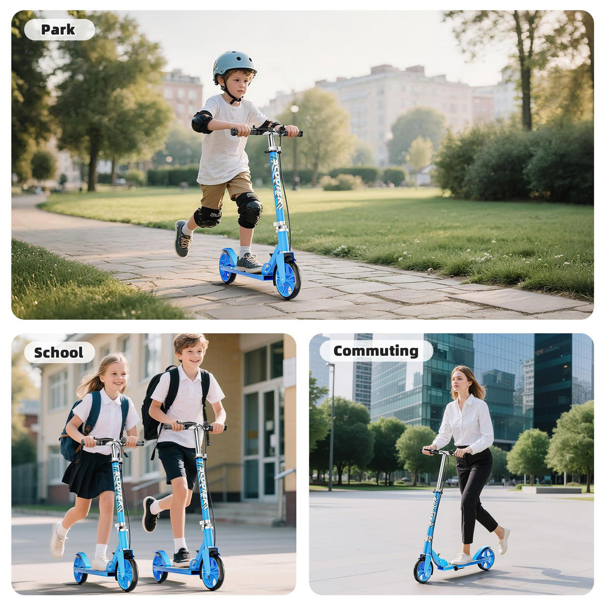 Lightweight Foldable Scooters with 8-Inch Wheels and Hand Brake M944156