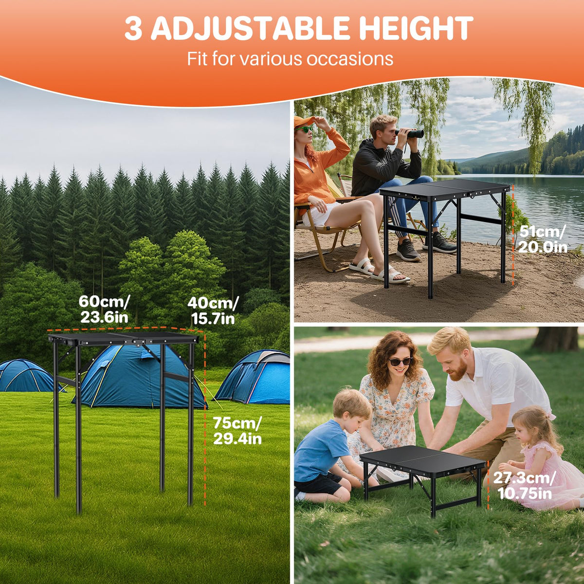 2ft Aluminum Folding Camping Table Q9444