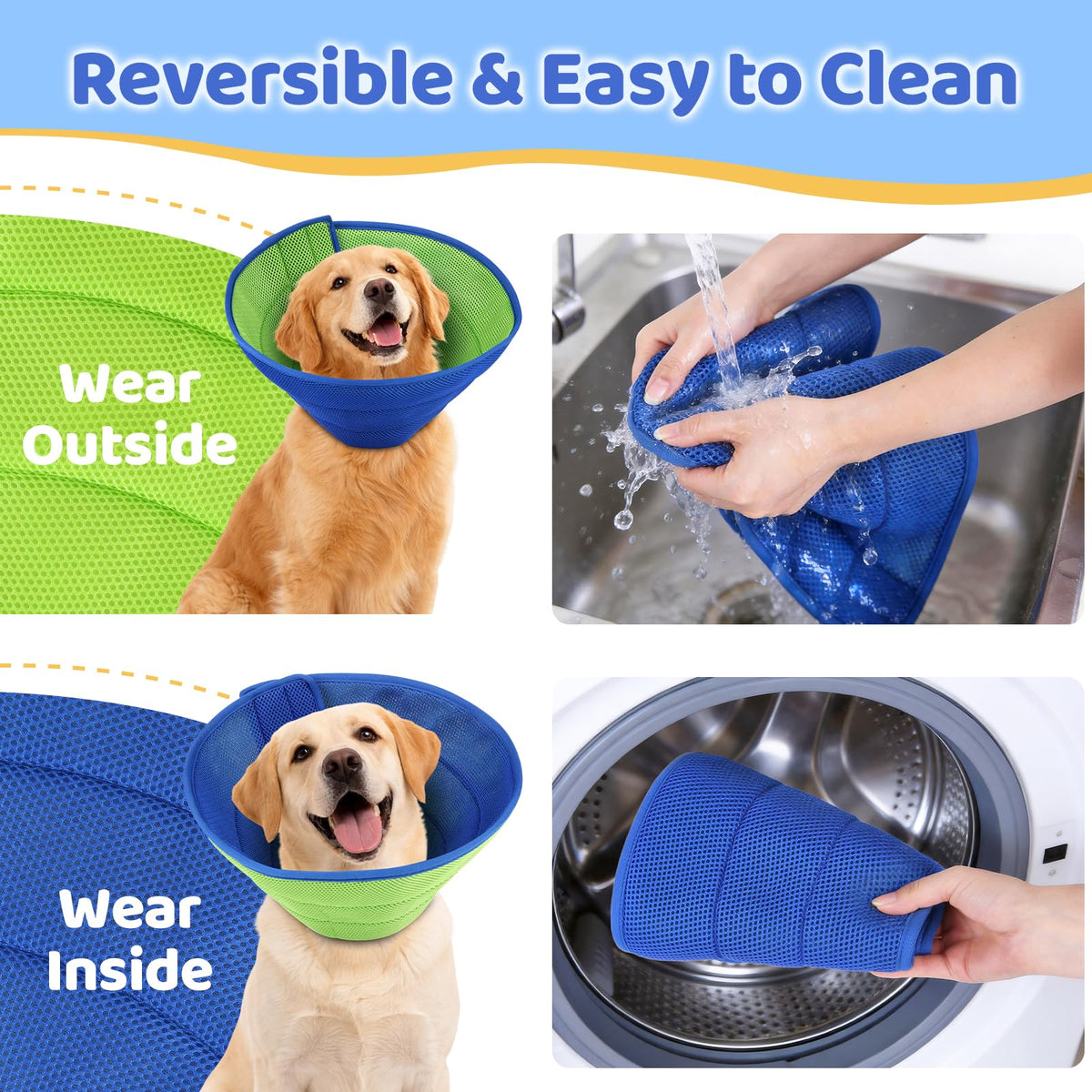 Soft Dog Cone Collar Adjustable Washable A929277