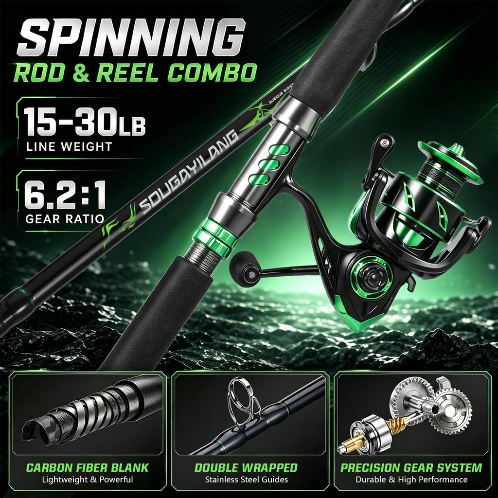 7ft MH 2-Piece Spinning Rod and 4000 Reel T78013
