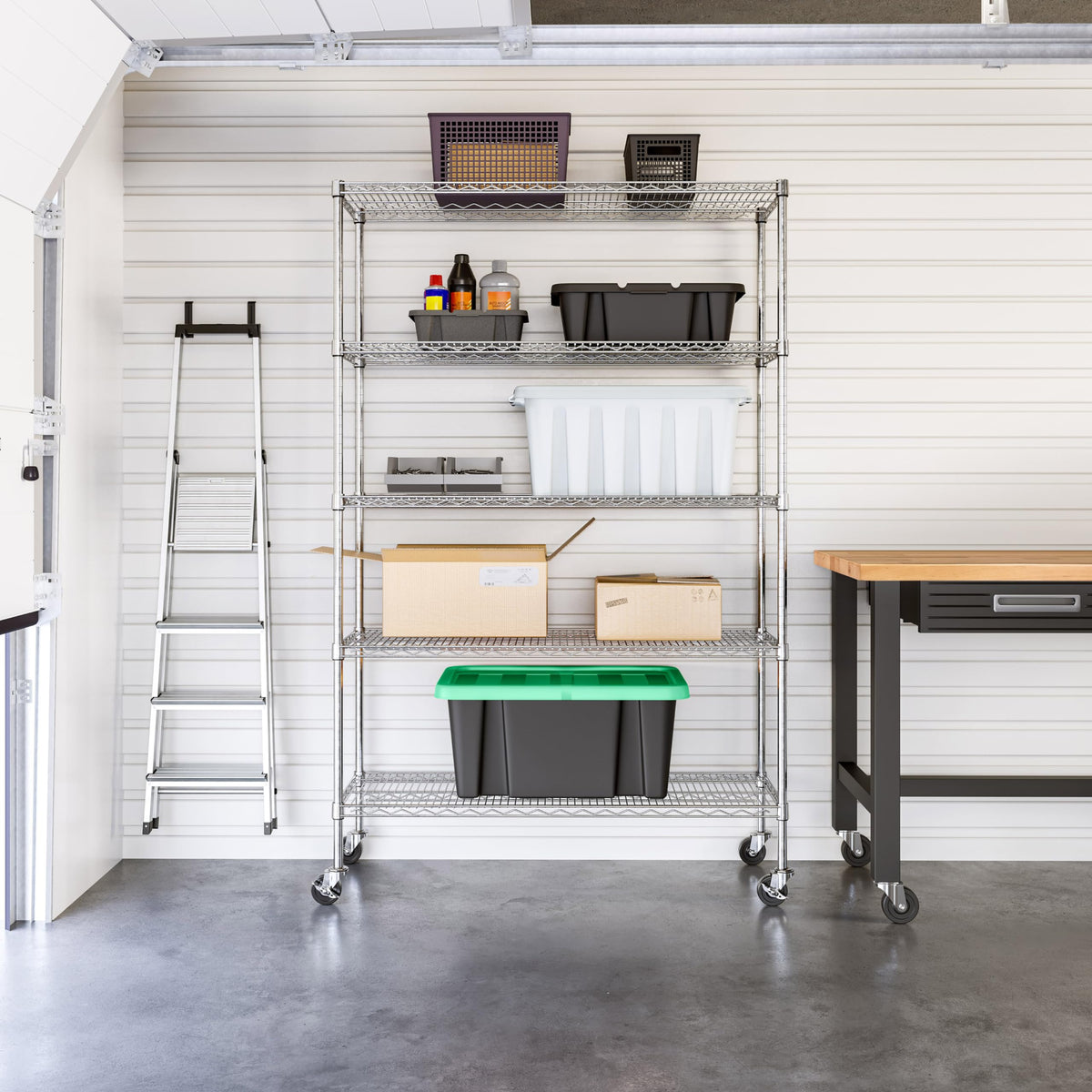 5-Tier Solid Steel Wire Shelving Rack N988