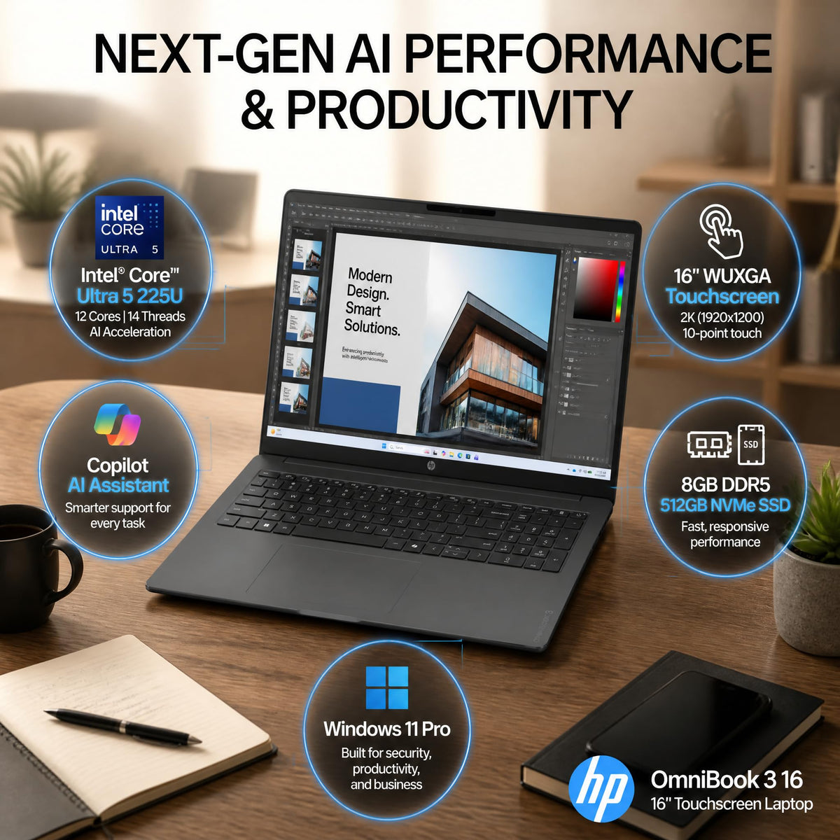 16 Touchscreen Laptop Intel 12 Core Ultra 5 I28842