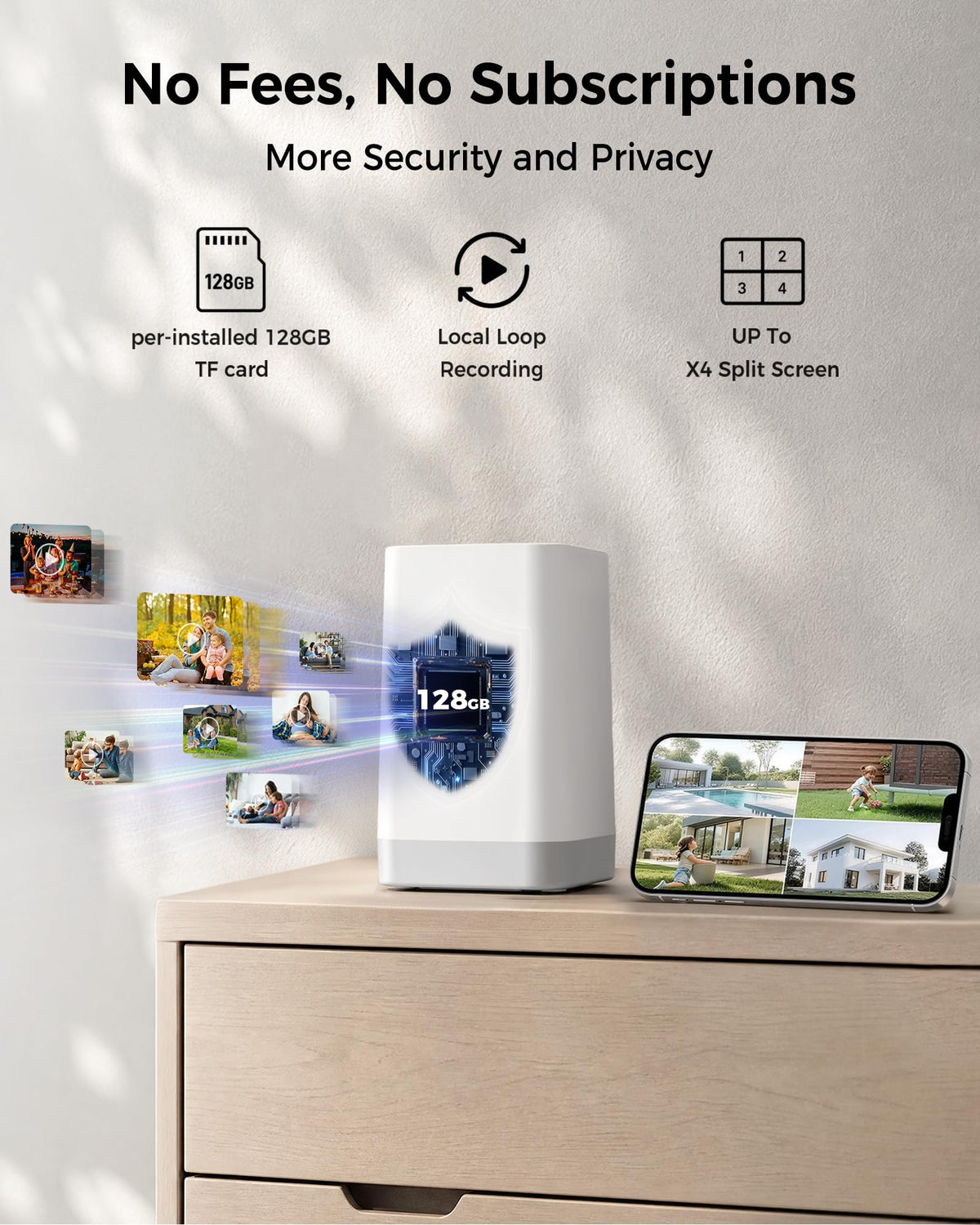 Wireless Outdoor Security Cameras 4MP Solar Powered 360°PTZ D688