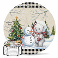 Set of 6 Christmas Coasters with Holder Absorbent Stone Ceramic G258