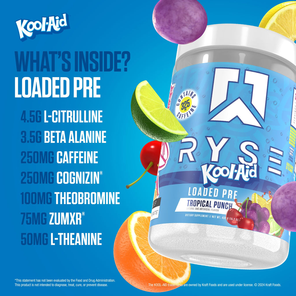 Pre Workout Powder Tropical Punch 300mg Caffeine 30 Servings R882416