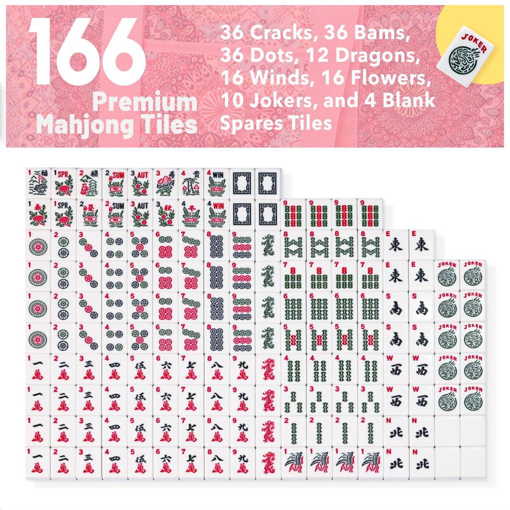 American Mahjong Set with 166 Blue Tiles and Racks E41206