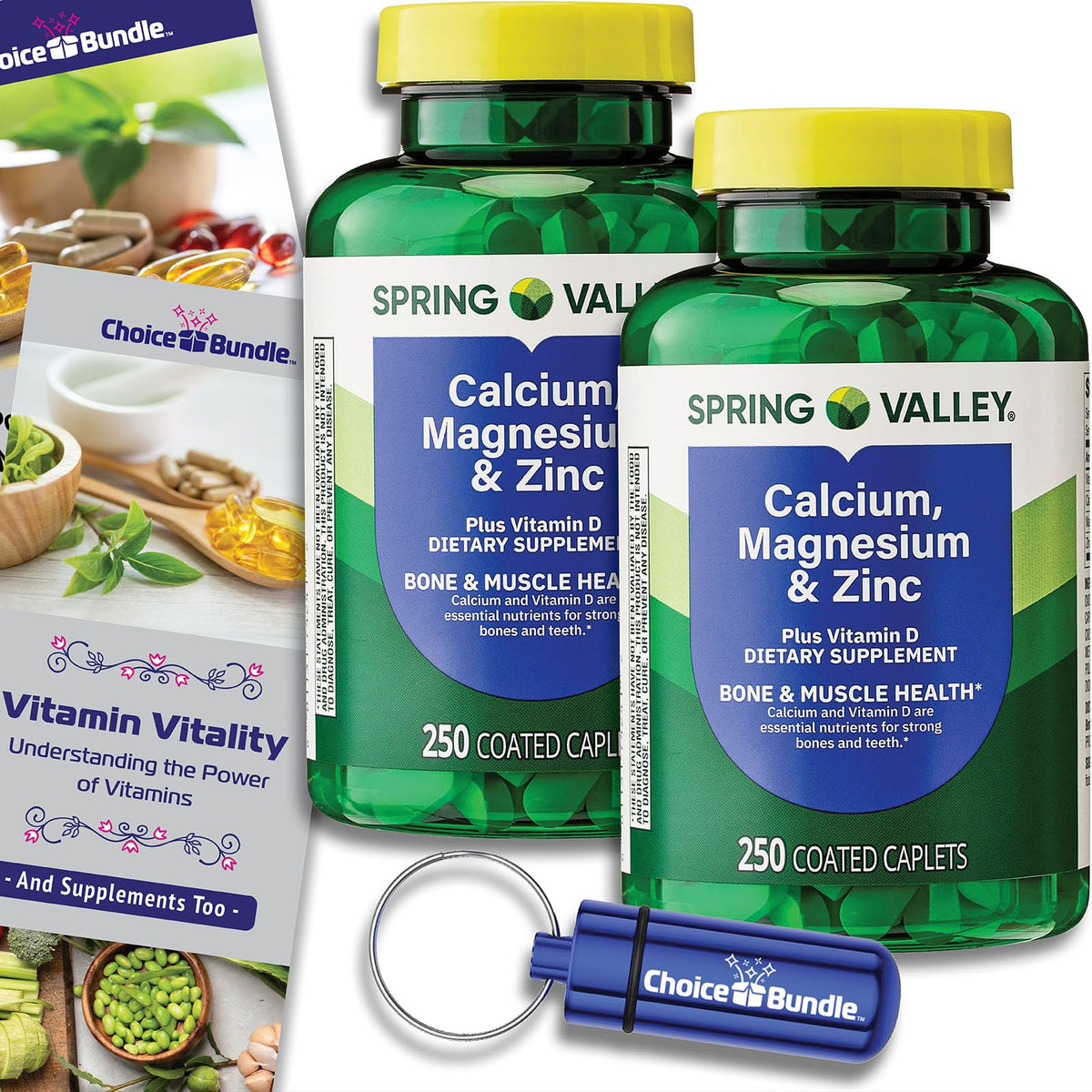 Calcium Magnesium Zinc Plus Vitamin D Caplets 250 Ct 2 pk P403979