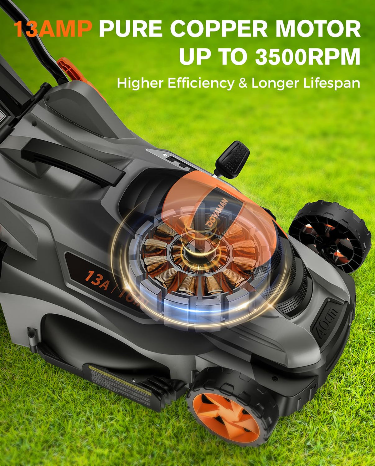 16" 13 Amp Lawn Mower with 13.2-Gallon Bag D477163