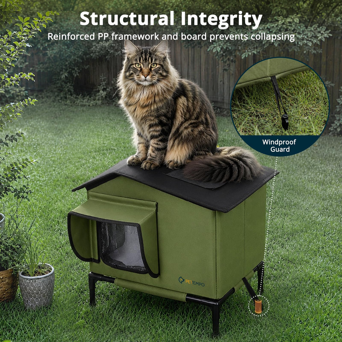 Weatherproof Insulated Outdoor Cat House P53221