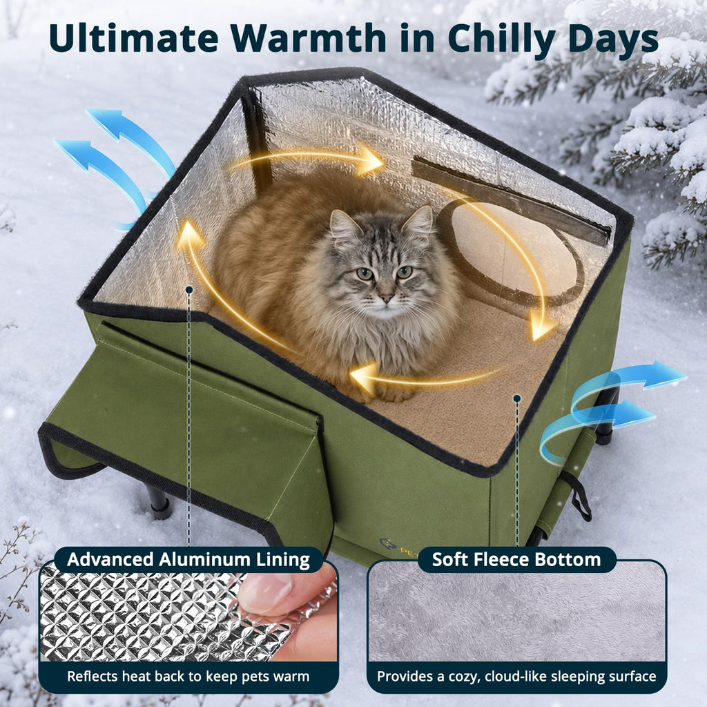 Weatherproof Insulated Outdoor Cat House P53221