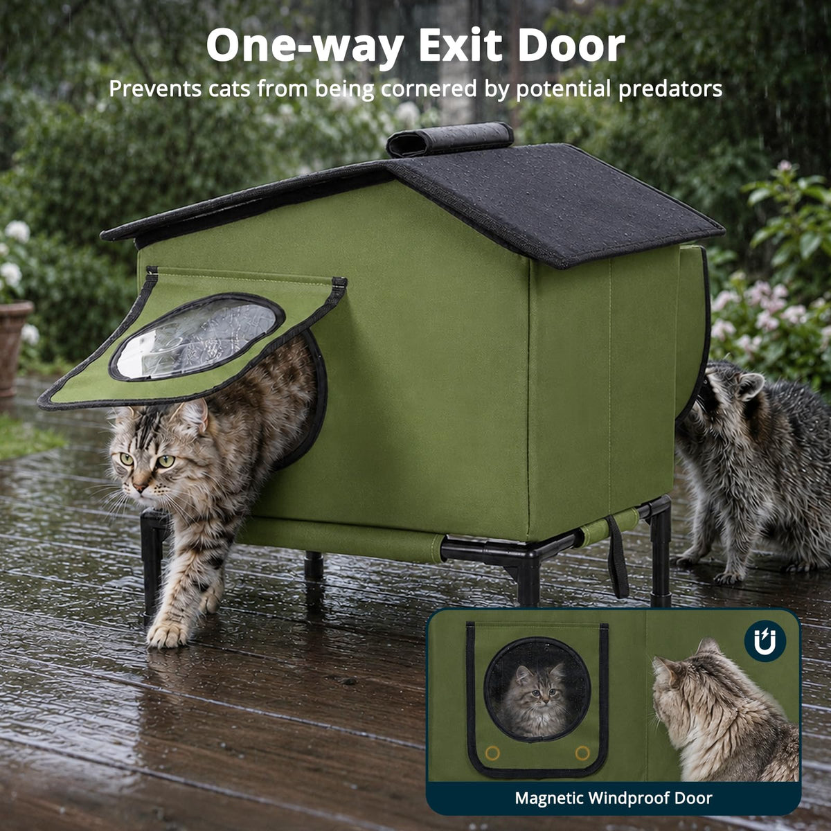 Weatherproof Insulated Outdoor Cat House P53221