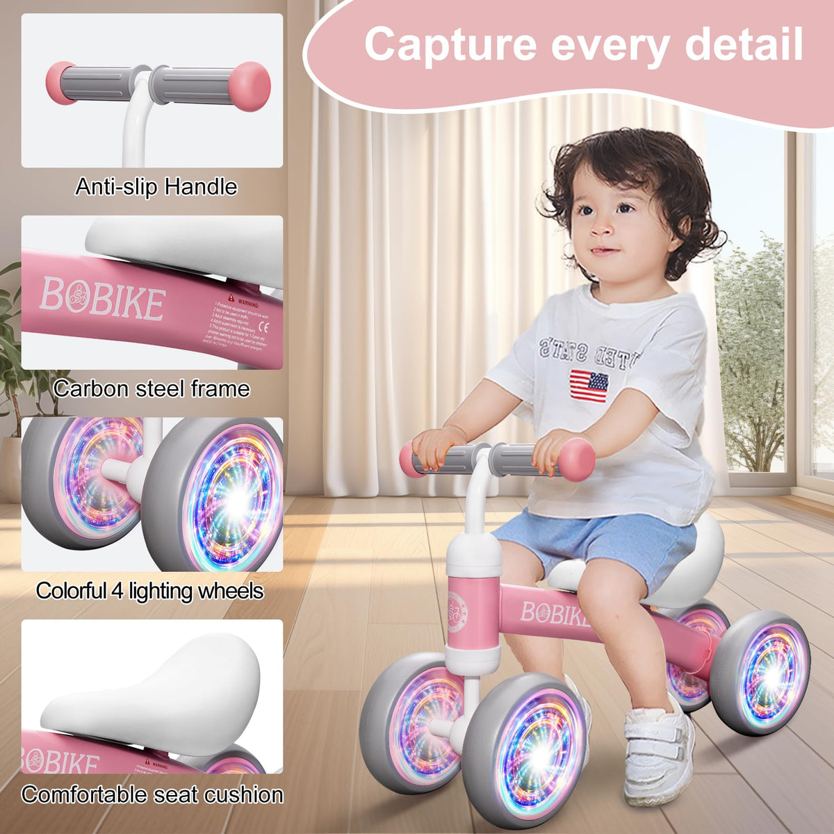 Baby Balance Bike 4 Wheels No Pedal J3742