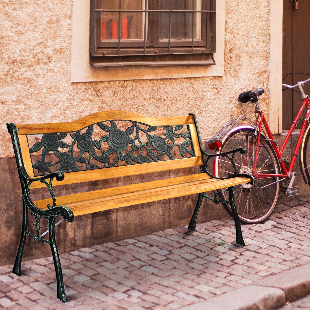 50 Inch Hardwood Frame Patio Bench X139732