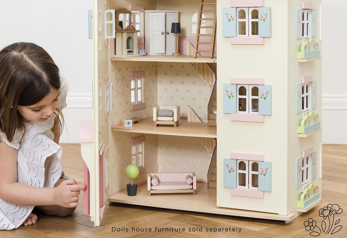 4 Storey Wooden Doll House Play Set X6876