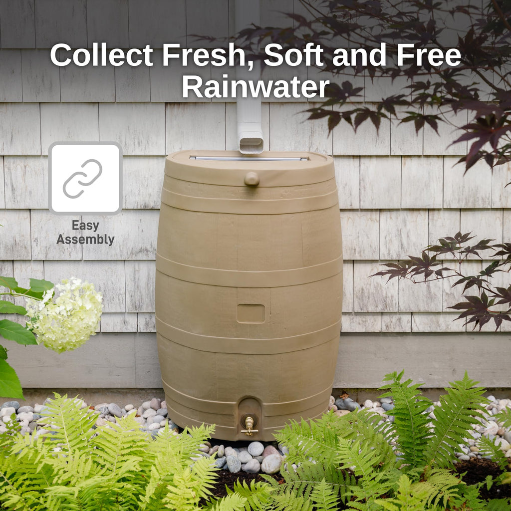 50-Gallon Rain Water Collection Barrel with Brass Spigot L794