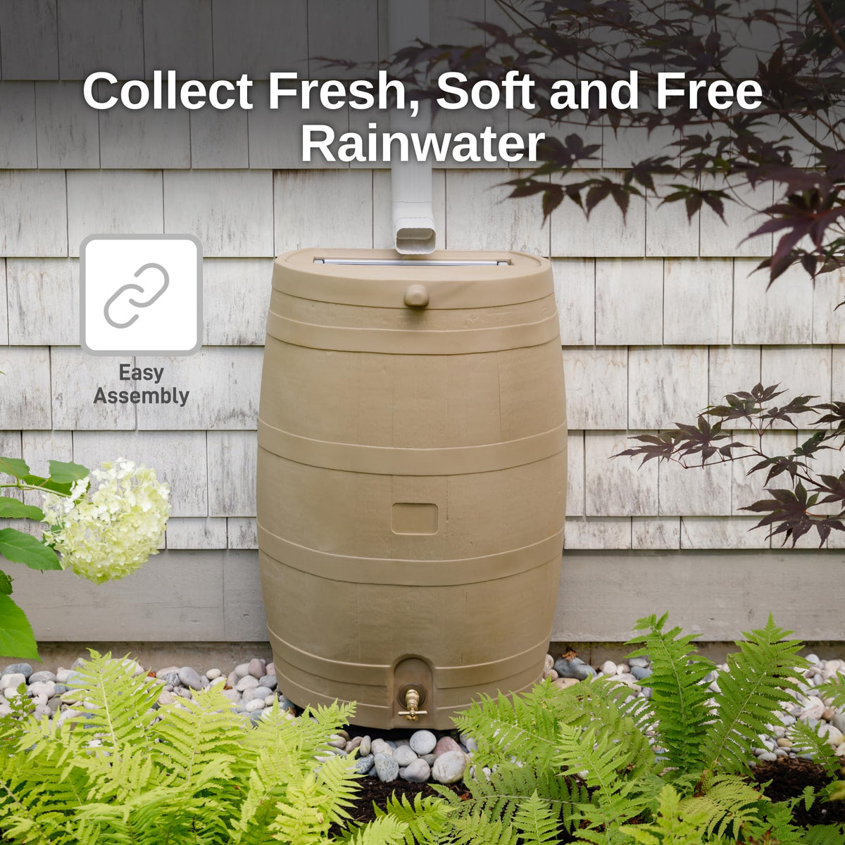50-Gallon Rain Water Collection Barrel with Brass Spigot L794