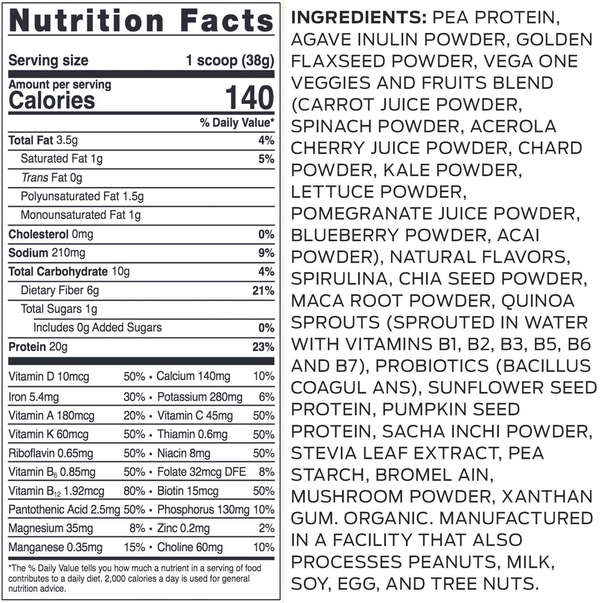 Vegan Vanilla Protein Powder K539