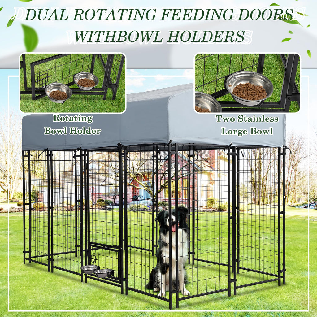 8x4x5.7 FT Heavy Duty Outdoor Dog Kennel with Roof B290499