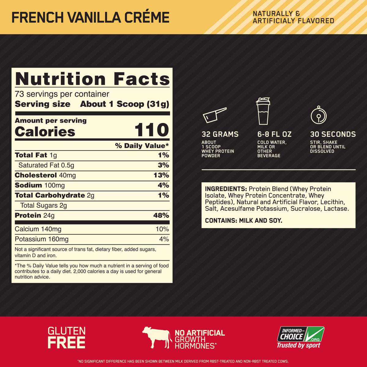 Whey Protein Powder French Vanilla 5 Pound P833
