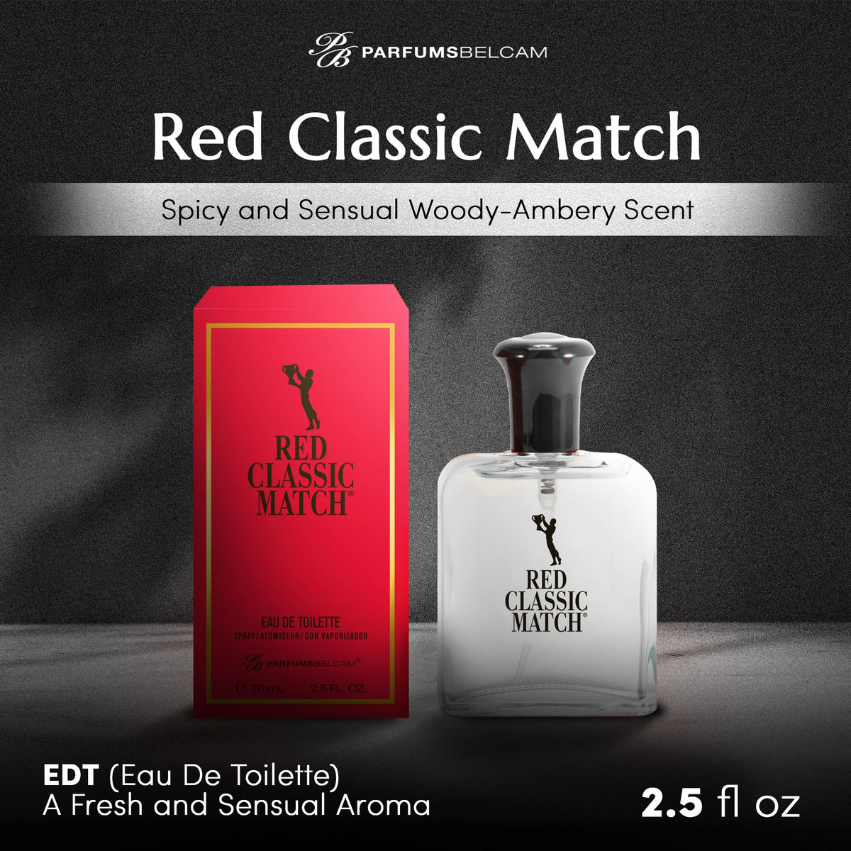 Eau de Toilette Spicy Woody Amber Fragrance 2.54 Fl Oz M53716