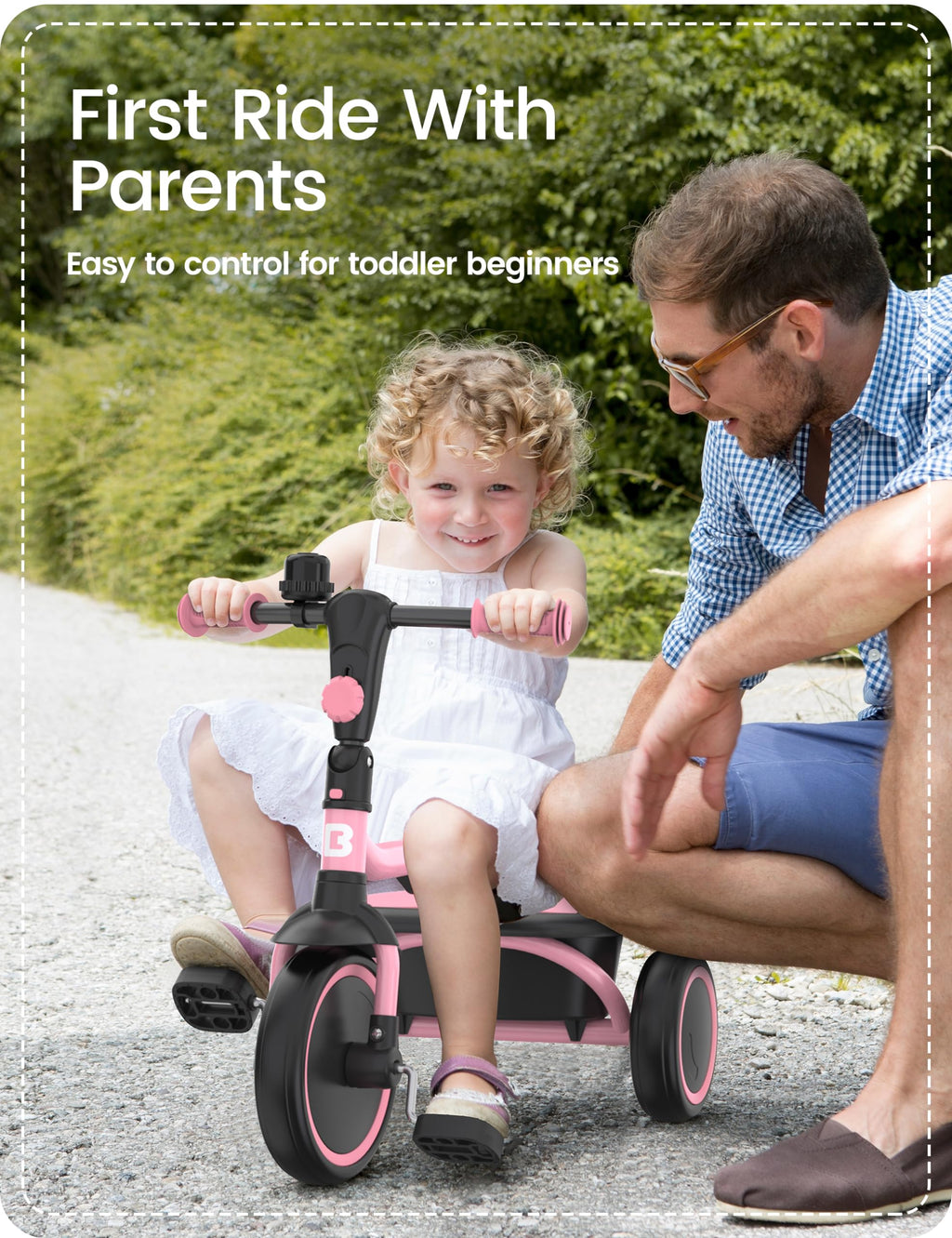Pink Toddler Tricycle with Bell O879