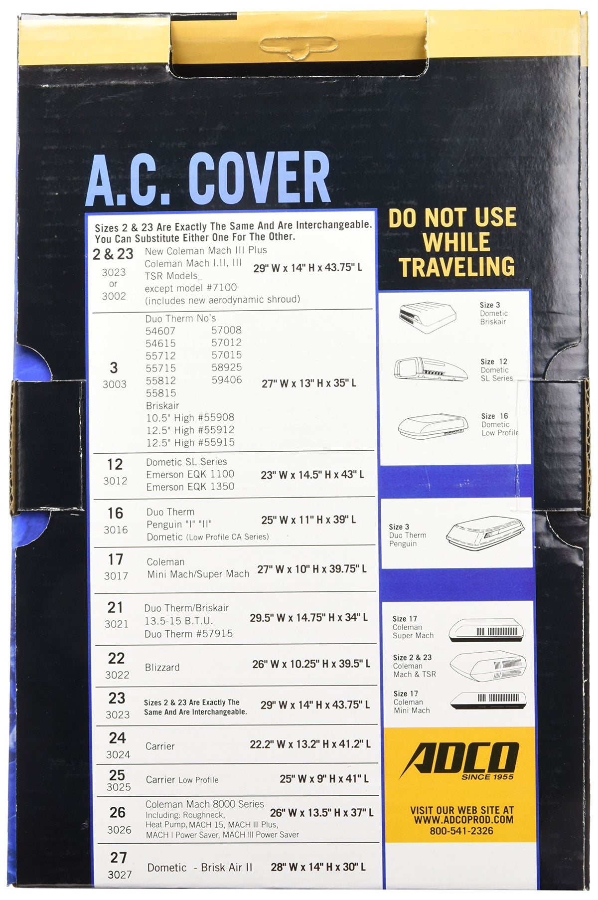 White RV Air Conditioner Cover V972