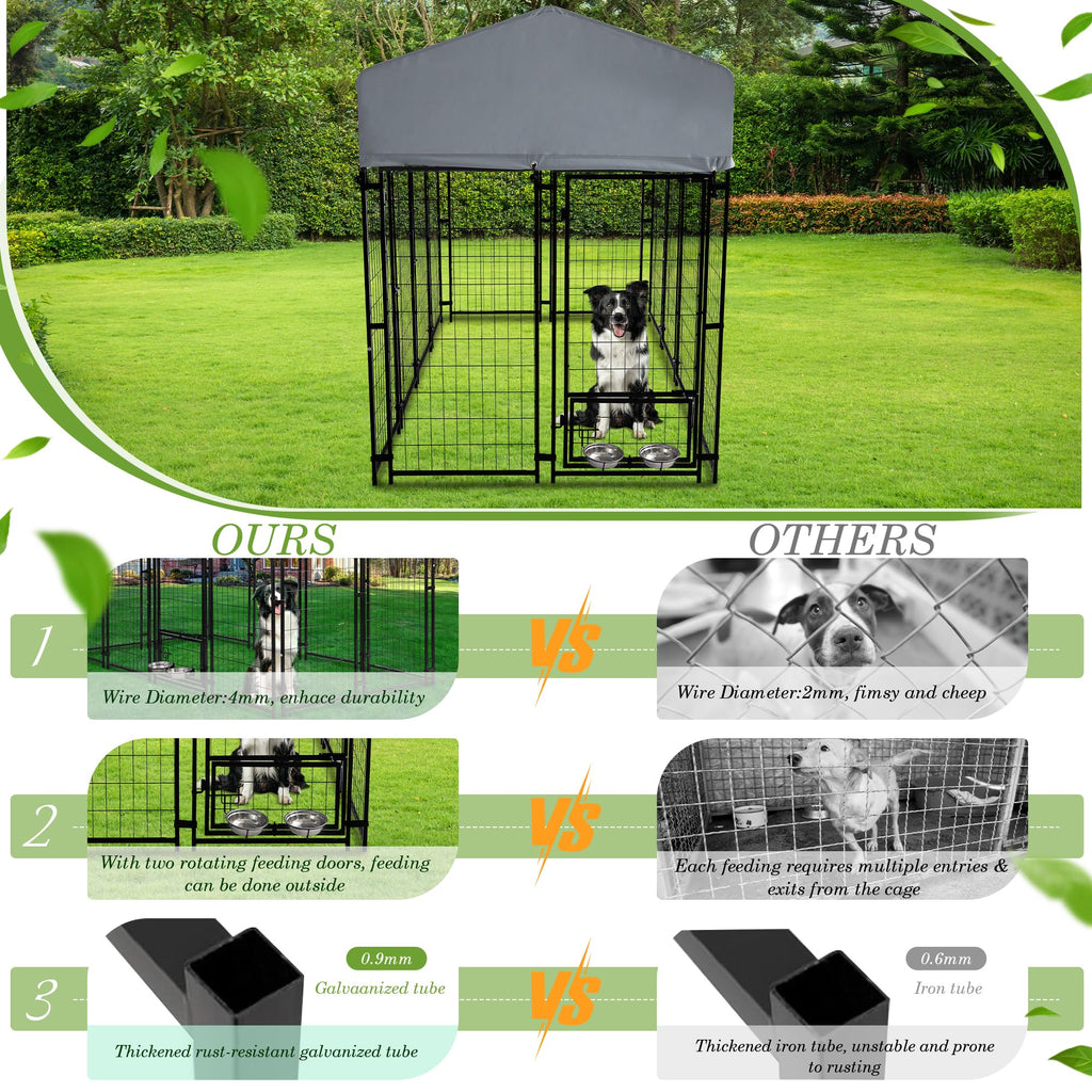 8x4x5.7 FT Heavy Duty Outdoor Dog Kennel with Roof B290499
