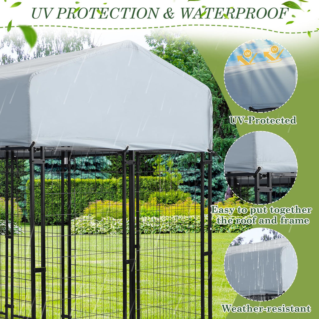 8x4x5.7 FT Heavy Duty Outdoor Dog Kennel with Roof B290499