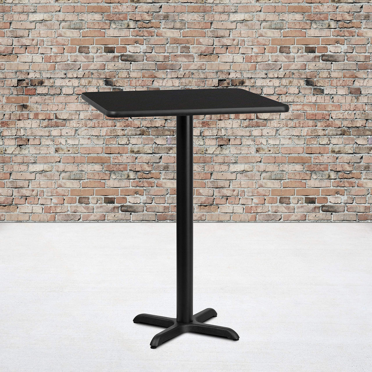 Black Laminate Table Top with Bar Height Table Base R653271