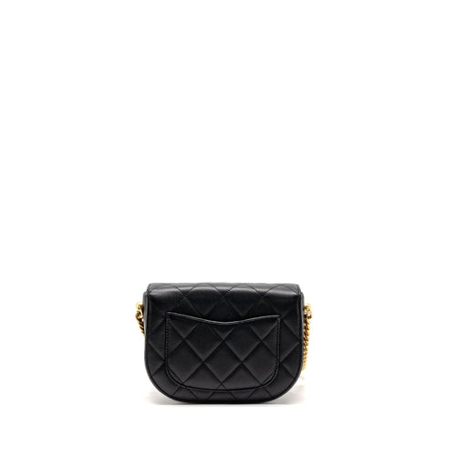 22B ROUND MESSENGER BAG CAVIAR BLACK GHW (MICROCHIP)